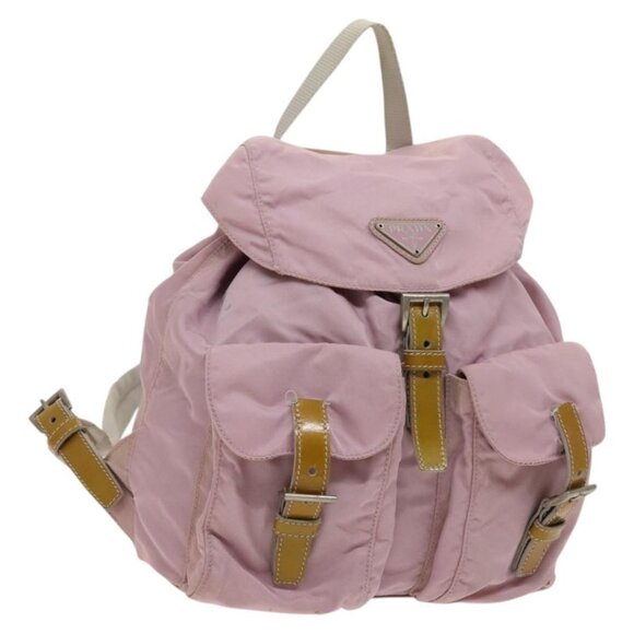 PRADA Backpack Nylon Pink Silver Auth 119214 - Picture 1 of 16